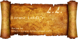 Lorenz Lotár névjegykártya